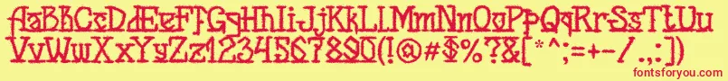 MB Back for Death Font Font – Red Fonts on Yellow Background