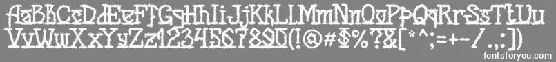 MB Back for Death Font-Schriftart – Weiße Schriften auf grauem Hintergrund