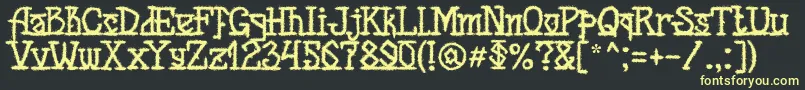 Fonte MB Back for Death Font – fontes amarelas em um fundo preto
