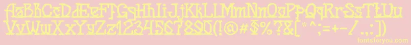 Шрифт MB Back for Death Font – жёлтые шрифты на розовом фоне