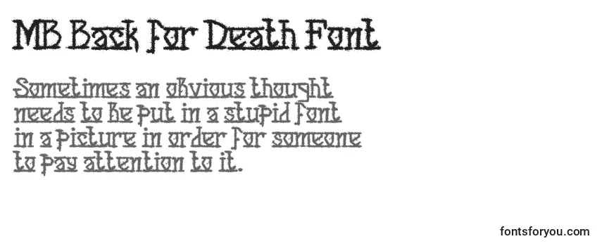 フォントMB Back for Death Font