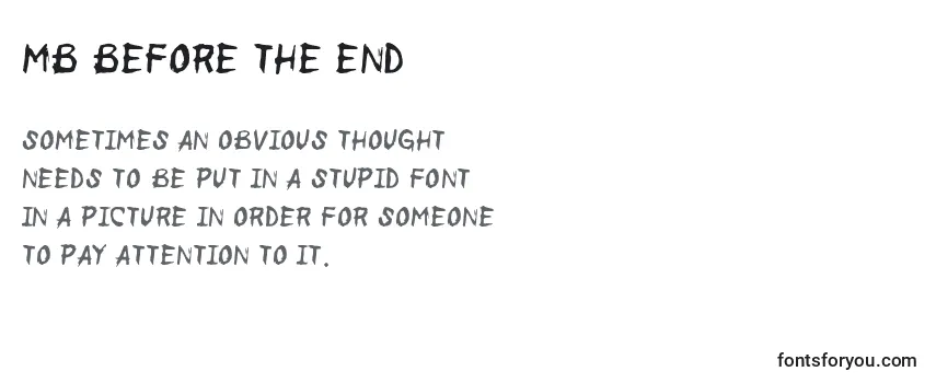 Schriftart MB Before the End