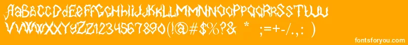 Fonte MB BlackBook Font – fontes brancas em um fundo laranja