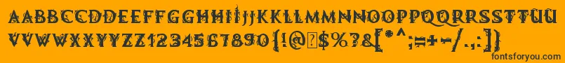 MB Demonic Tale Font – Black Fonts on Orange Background