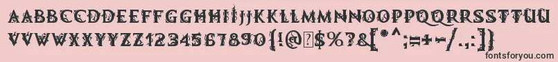 MB Demonic Tale Font – Black Fonts on Pink Background
