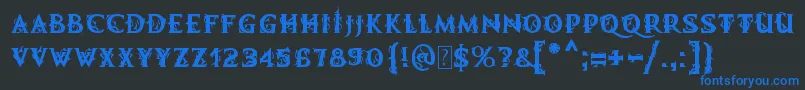 MB Demonic Tale Font – Blue Fonts on Black Background