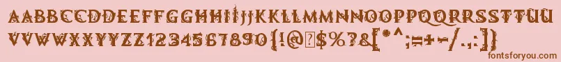 MB Demonic Tale Font – Brown Fonts on Pink Background