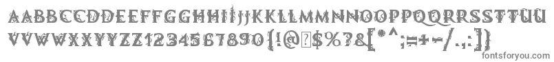 フォントMB Demonic Tale – 白い背景に灰色の文字