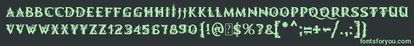 MB Demonic Tale Font – Green Fonts on Black Background