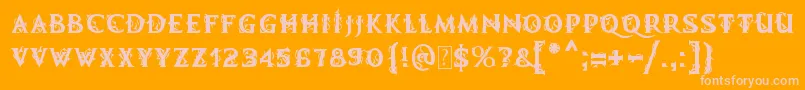 MB Demonic Tale Font – Pink Fonts on Orange Background