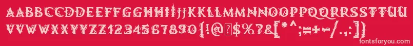 MB Demonic Tale Font – Pink Fonts on Red Background