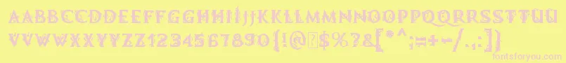 MB Demonic Tale Font – Pink Fonts on Yellow Background