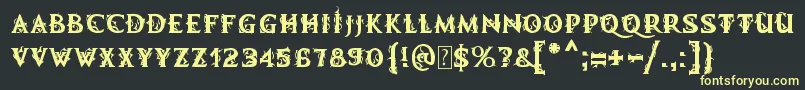 MB Demonic Tale Font – Yellow Fonts on Black Background