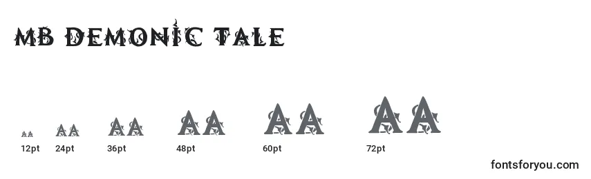 MB Demonic Tale Font Sizes