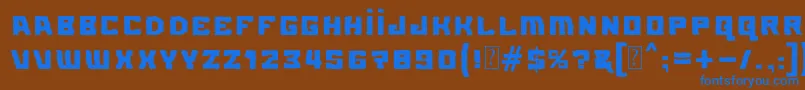 フォントMB Element Standard – 茶色の背景に青い文字