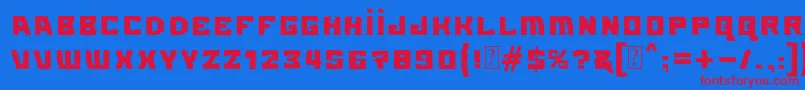 MB Element Standard-Schriftart – Rote Schriften auf blauem Hintergrund