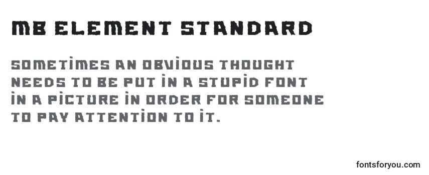 Schriftart MB Element Standard