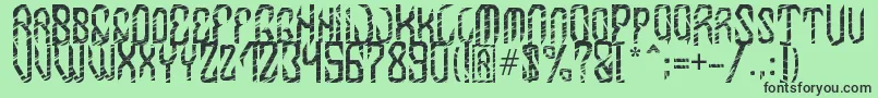 MB InDigit Font Font – Black Fonts on Green Background