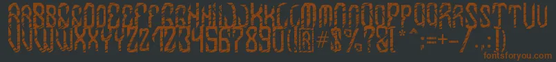 フォントMB InDigit Font – 黒い背景に茶色のフォント