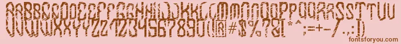 Шрифт MB InDigit Font – коричневые шрифты на розовом фоне