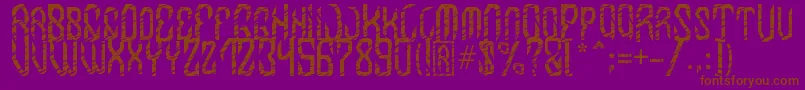 MB InDigit Font Font – Brown Fonts on Purple Background