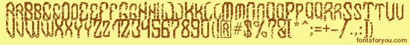 Шрифт MB InDigit Font – коричневые шрифты на жёлтом фоне