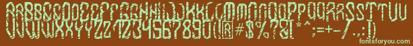 MB InDigit Font-fontti – vihreät fontit ruskealla taustalla