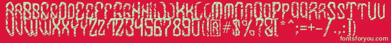 MB InDigit Font Font – Green Fonts on Red Background