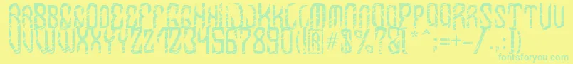 MB InDigit Font Font – Green Fonts on Yellow Background