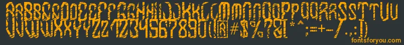 MB InDigit Font Font – Orange Fonts on Black Background