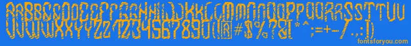 MB InDigit Font Font – Orange Fonts on Blue Background