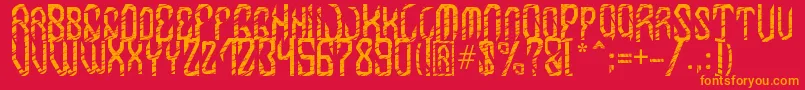 MB InDigit Font Font – Orange Fonts on Red Background