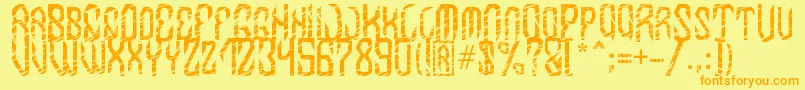 MB InDigit Font Font – Orange Fonts on Yellow Background