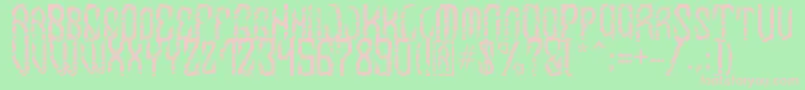 MB InDigit Font-fontti – vaaleanpunaiset fontit vihreällä taustalla