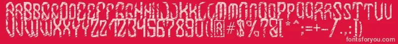 MB InDigit Font Font – Pink Fonts on Red Background