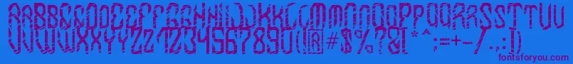 MB InDigit Font Font – Purple Fonts on Blue Background