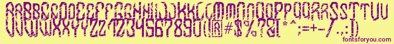 MB InDigit Font Font – Purple Fonts on Yellow Background