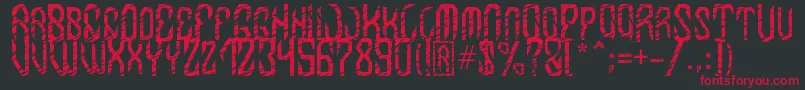 MB InDigit Font Font – Red Fonts on Black Background