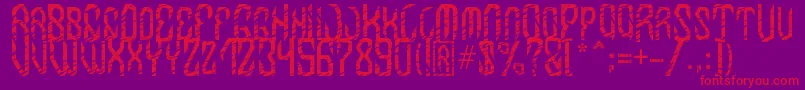 MB InDigit Font Font – Red Fonts on Purple Background