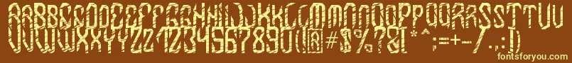 MB InDigit Font Font – Yellow Fonts on Brown Background