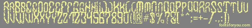 フォントMB InDigit Font – 黄色のフォント、灰色の背景