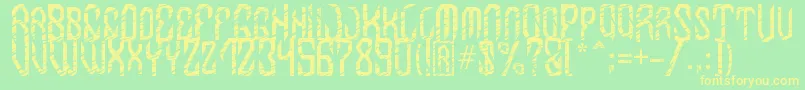 MB InDigit Font Font – Yellow Fonts on Green Background