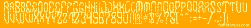 Шрифт MB InDigit Font – жёлтые шрифты на оранжевом фоне