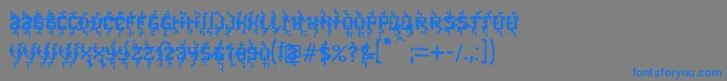 フォントMB Poisoned Type – 灰色の背景に青い文字