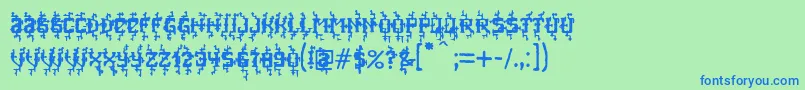 MB Poisoned Type Font – Blue Fonts on Green Background