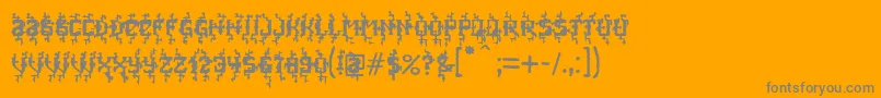 MB Poisoned Type Font – Gray Fonts on Orange Background