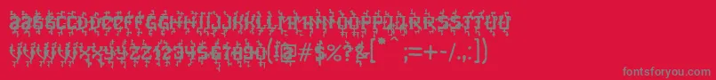 フォントMB Poisoned Type – 赤い背景に灰色の文字