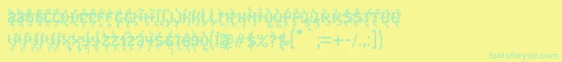 MB Poisoned Type Font – Green Fonts on Yellow Background