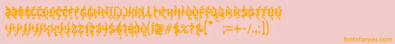 MB Poisoned Type Font – Orange Fonts on Pink Background