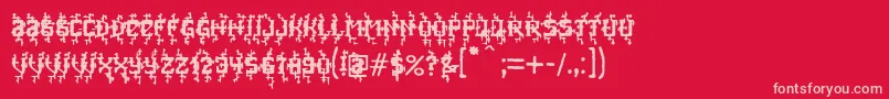 フォントMB Poisoned Type – 赤い背景にピンクのフォント